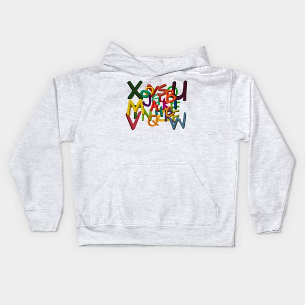 Carton and Color Alphabet Kids Hoodie by DrDesign